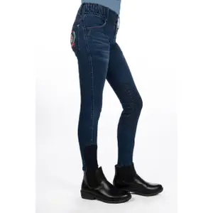 Pantalón de equitación Full Grip infantil HKM Kids Aymee Denim image-3