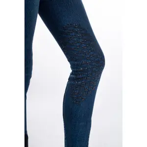 Pantalón de equitación Full Grip infantil HKM Kids Aymee Denim image-4