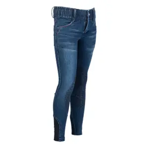 Pantalón de equitación Full Grip infantil HKM Kids Aymee Denim