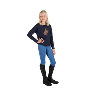 Girls' full grip riding leggings HKM Kids Mia image-1