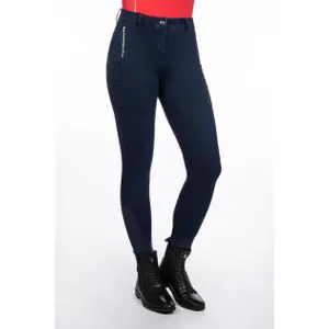 Dámské kalhoty na ježdění s gripem HKM Selection Aruba Denim image-1