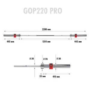 Hantelstange HMS GOP220 Olympic (x2) image-2