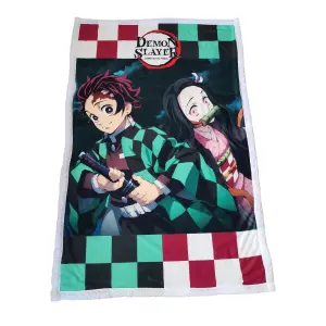 Plaid sherpa per bambini Homadict Demon Slayer Tanjiro & Nezuko Buste image-0