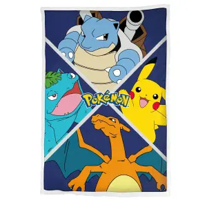 Kids' sherpa blanket Homadict Pokemon Starter Primary Evo image-0