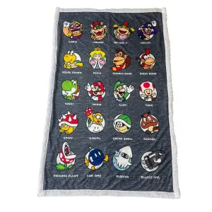 Plaid sherpa per bambini Homadict Super Mario Characters image-0