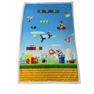 Kids' sherpa blanket Homadict Super Mario Platform Game image-0