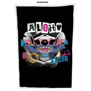 Plaid sherpa per bambini Homadict Stitch Aloha image-0
