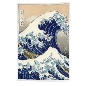 Plaid sherpa per bambini Homadict Kanagawa Wave image-0