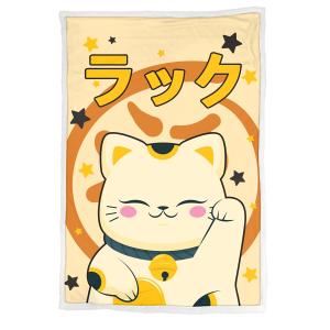 672hom074-sherpa-plaid-homadict-homadict-maneki-neko-yellow-orange-100x3x150-cm