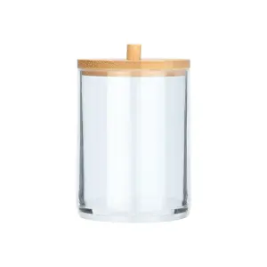 Storage Box for Make-up Remover Discs with Bamboo Lid Homely image-1
