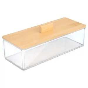 Rectangular Storage and Organization Box with Bamboo Lid Homely image-0