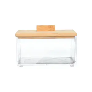 Square Storage Box with Bamboo Lid Homely image-1