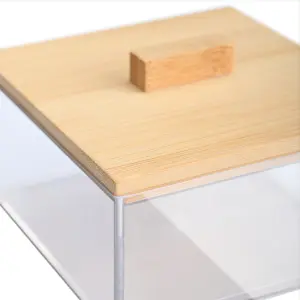 Square Storage Box with Bamboo Lid Homely image-3