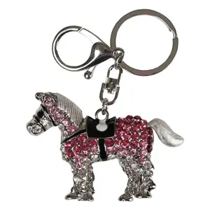 Horse keyring with diamond Red Horse image-0