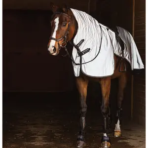 Zaino da cavallo riflettente con copricollo e copricoda Horseware Rambo Night Rider image-0