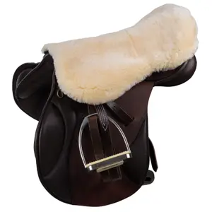 Sheepskin riding saddle seat cover Horze Harleigh image-0