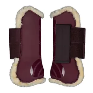 Faux-fur-lined, open-tendon horse gaiters Horze Windsor image-0