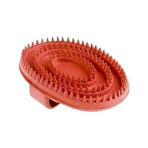 Small rubber currycomb for horse Horze image-0