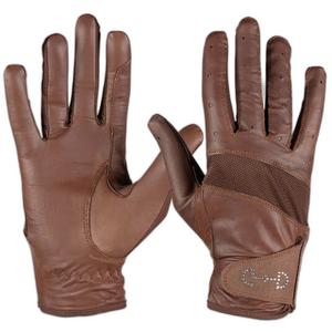 Damskie skórzane i siatkowe rękawice jeździeckie Horze image-2