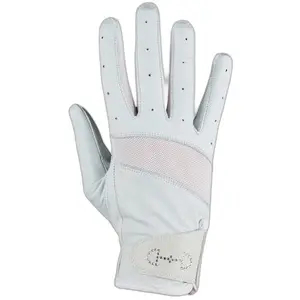 Damskie skórzane i siatkowe rękawice jeździeckie Horze image-1