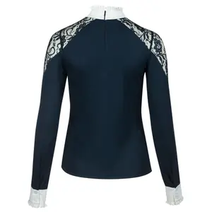 Polo met lange mouwen met kant voor dames Horze Sylvie image-4