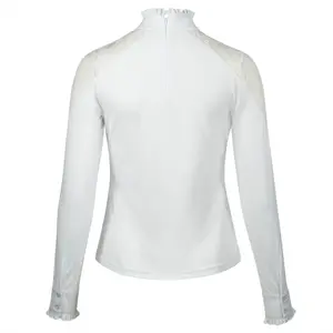 Polo met lange mouwen met kant voor dames Horze Sylvie image-2