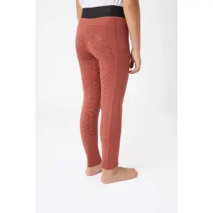 Girls' full grip riding leggings with warm lining Horze Leighton image-4