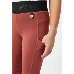 Girls' full grip riding leggings with warm lining Horze Leighton image-6