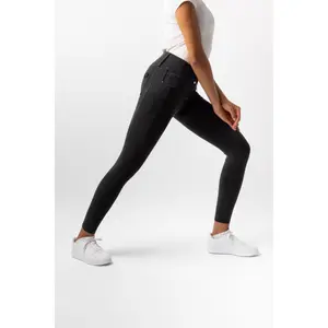 Damskie spodnie jeździeckie z pełnym gripem z denimu Horze Carolyn image-1