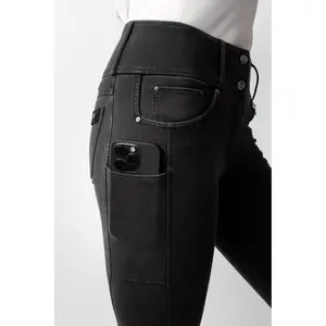 Damskie spodnie jeździeckie z pełnym gripem z denimu Horze Carolyn image-4