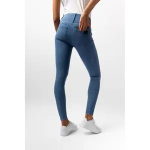 Dames denim rijbroek met full grip Horze Carolyn image-2