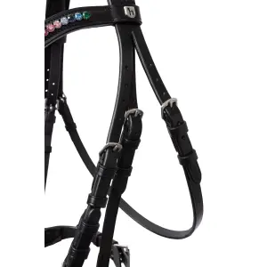 Combined noseband bridle for pony Horze Rainbow Dash image-1