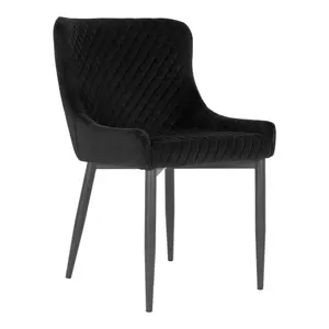 Velvet dining chair with black legs House Nordic Boston image-0