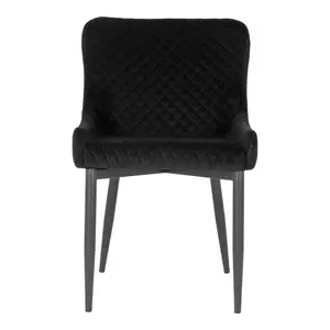 Velvet dining chair with black legs House Nordic Boston image-1