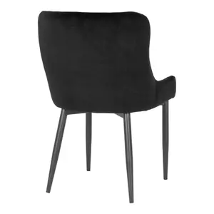 Velvet dining chair with black legs House Nordic Boston image-3