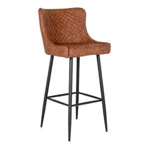 Synthetic leather bar chair with black legs House Nordic Dallas image-1