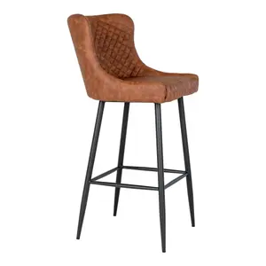 Synthetic leather bar chair with black legs House Nordic Dallas image-2
