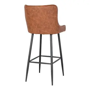 Synthetic leather bar chair with black legs House Nordic Dallas image-4