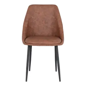 2er-Set Esszimmerstuhl aus Pu mit schwarzen Beinen House Nordic Porto