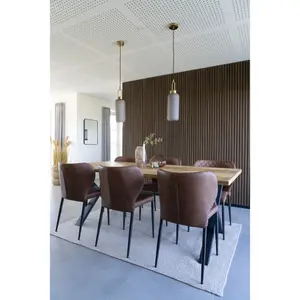 Chaise de salle à manger en PU avec pieds noirs House Nordic Pisa image-4