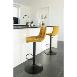 Chaise de bar en microfibre avec pieds noirs House Nordic Middelfart image-3