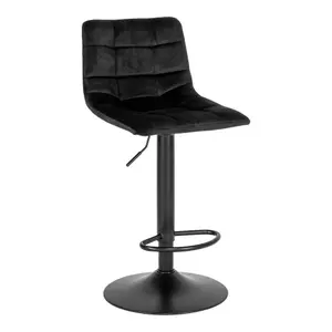 Chaise de bar en velours avec pieds noirs House Nordic Middelfart image-1