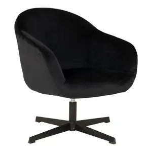 Velvet swivel chair with black legs House Nordic Sydney Lounge image-1