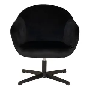 Velvet swivel chair with black legs House Nordic Sydney Lounge image-0