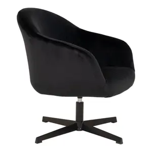 Velvet swivel chair with black legs House Nordic Sydney Lounge image-3