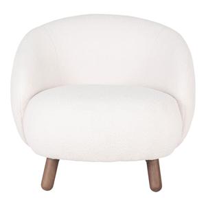 Křeslo z umělé jehněčí kůže s nohama v ořechovém vzhledu House Nordic Savona Lounge