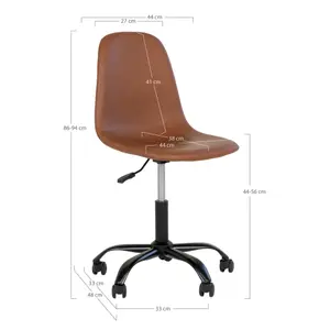 Pu office chair with black legs House Nordic Stockholm image-4