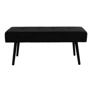 Bänk i sammet med svarta ben House Nordic Skiby