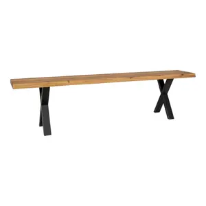 Oak bench with corrugated edge House Nordic Toulon image-0