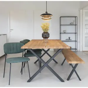 Oak bench with corrugated edge House Nordic Toulon image-4